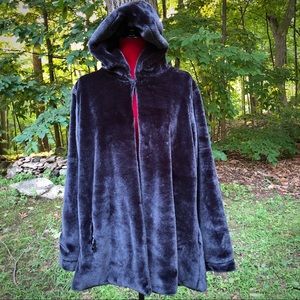 Faux fur teddy hoodie